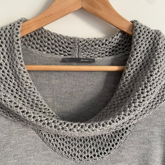 Vintage Smart Set Cowl Neck Knit Tunic Top Short Sleeve - Picture 4 of 10